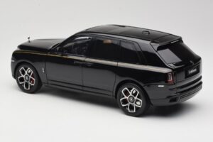 Rolls-Royce Cullinan Musta Gold Coachline & Shadow Wheels OEM 1:18 028-15A Metalli — kuva 7 / 8