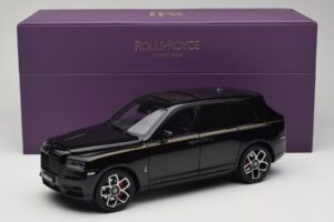 Rolls-Royce Cullinan Musta Gold Coachline & Shadow Wheels OEM 1:18 028-15A Metalli — kuva 8 / 8