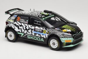 Skoda Fabia Rally2 #20 O. Solberg / E. Edmund Safari Rally Kenya 2024 IXO 1:18 18RMC222 Metalli — kuva 4 / 6