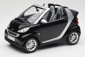 Smart Fortwo Avoauto W451 Musta & Hopea Minichamps 1:18 Q0022566V001C18Q00 Metalli