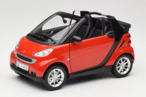 Smart Fortwo W451 Cabrio Punainen Musta Minichamps 1:18 150036333 Metalli