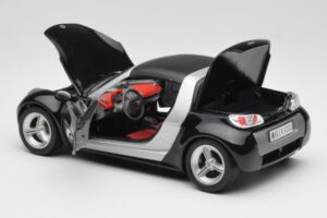 Smart Roadster Musta Bburago 1:18 34099-M1 Metalli — kuva 5 / 8