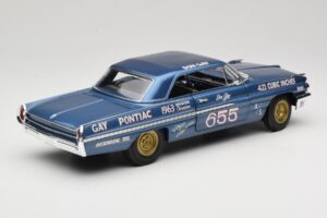 Pontiac Catalina Super Duty Super Stock #655 Sininen 1962 Auto World 1:18 AW201/06 Metalli — kuva 3 / 8