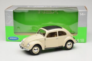 Volkswagen Beetle Type 1 Classic Valkoinen Welly 1:18 18040W Metalli — kuva 8 / 8