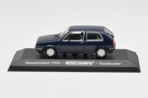 Volkswagen Golf Mk2 Sininen Messunäyte Minichamps 1:43 GOLFHANDMUSTER Metalli