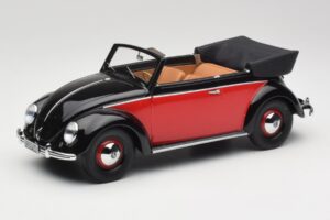 Volkswagen Beetle Avoauto Musta & Punainen Minichamps 1:18 107054132 Hartsi