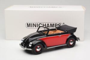 Volkswagen Beetle Avoauto Musta & Punainen Minichamps 1:18 107054132 Hartsi — kuva 6 / 6