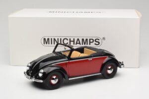 Volkswagen Beetle Hebmuller Avoauto Musta & Punainen Minichamps 1:18 107054230 Hartsi — kuva 6 / 6
