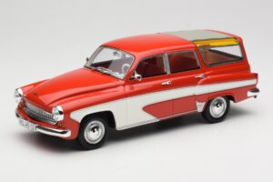 Wartburg 311 Camping Deluxe Punainen Valkoinen BoS Models 1:18 BOS037 Hartsi