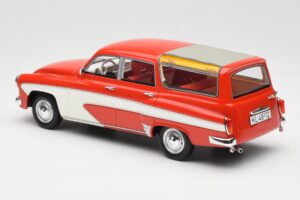 Wartburg 311 Camping Deluxe Punainen Valkoinen BoS Models 1:18 BOS037 Hartsi — kuva 5 / 6