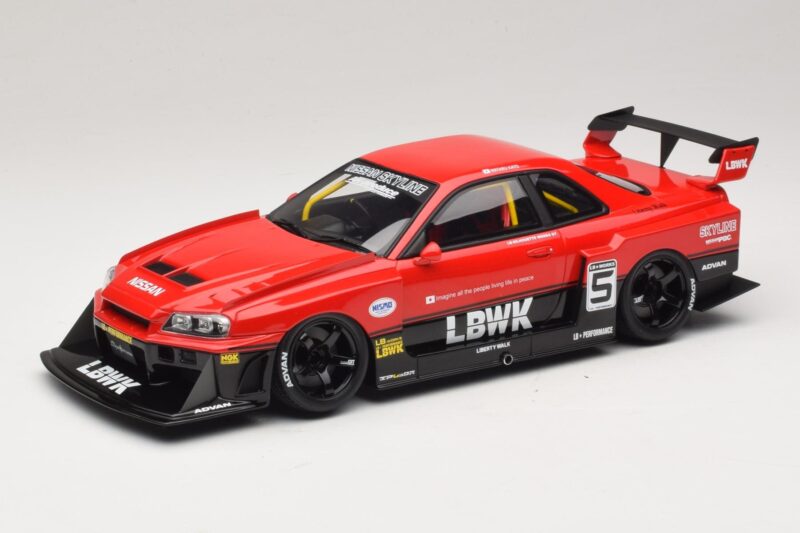 Nissan Skyline ER34 LB Super Silhouette Active Red GT Spirit 1:18 GT570 Hartsi