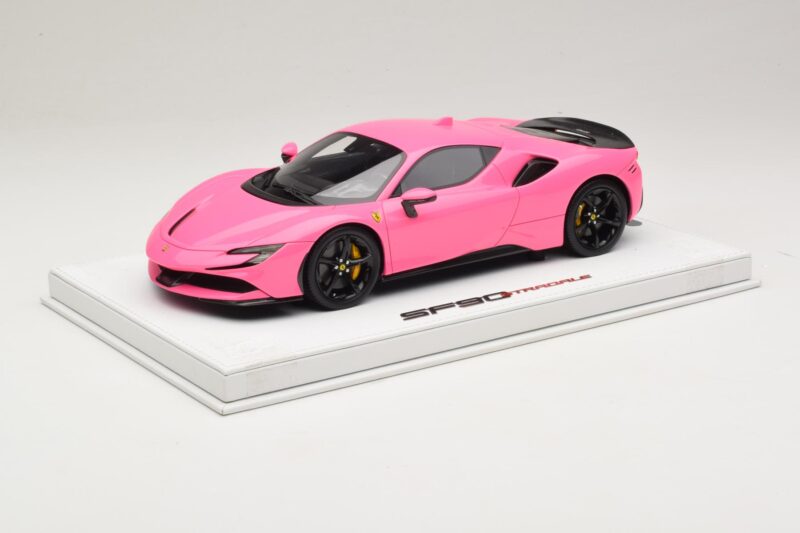 Ferrari SF90 Pack Fiorano Kiiltävä Qatar Pink BBR 1:18 RACELINE137 Hartsi