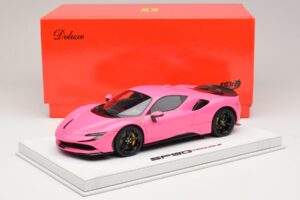 Ferrari SF90 Pack Fiorano Kiiltävä Qatar Pink BBR 1:18 RACELINE137 Hartsi — kuva 7 / 7