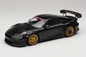 Porsche 911 992 GT3 RS Manthey Racing Musta Kultavanteilla Minichamps 1:18 MR-911-GT3RS-1804 Metalli