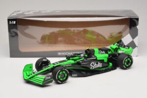 Stake Kick Sauber C44 G. Zhou Emilia Romagna GP 2024 Minichamps 1:18 117240124 Hartsi — kuva 7 / 7