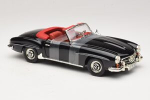 Mercedes 190 SL W121 Roadster Musta ERTL 1:18 7464 Metalli — kuva 4 / 6