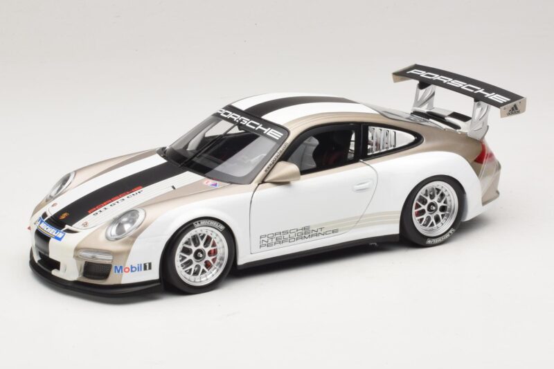 Porsche 911 997 GT3 Cup Valkoinen Raidoilla 2008 Minichamps 1:18 WAP0210130C Metalli