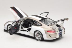 Porsche 911 997 GT3 Cup Valkoinen Raidoilla 2008 Minichamps 1:18 WAP0210130C Metalli — kuva 5 / 8