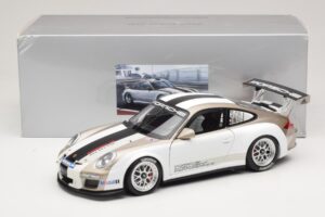 Porsche 911 997 GT3 Cup Valkoinen Raidoilla 2008 Minichamps 1:18 WAP0210130C Metalli — kuva 8 / 8