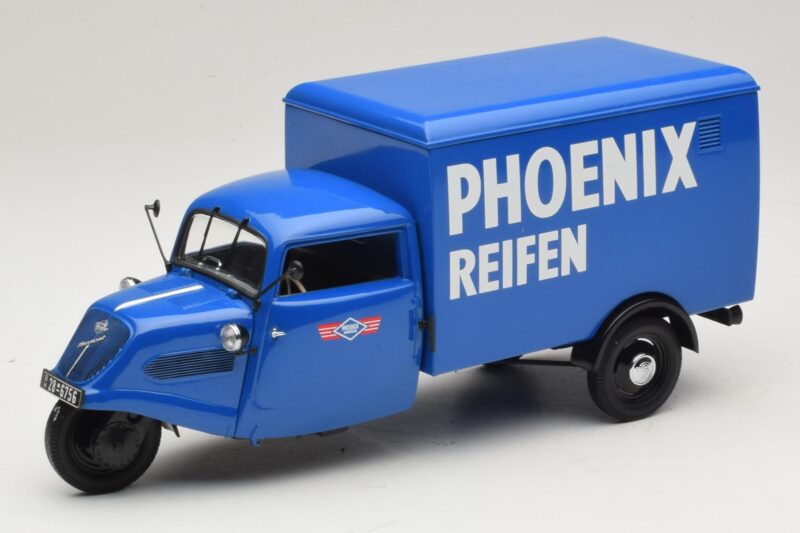 Tempo Hanseat Kolmipyöräinen Pakettiauto Phoenix Blue Minichamps 1:18 180099040 Metalli