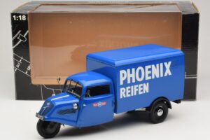 Tempo Hanseat Kolmipyöräinen Pakettiauto Phoenix Blue Minichamps 1:18 180099040 Metalli — kuva 6 / 6