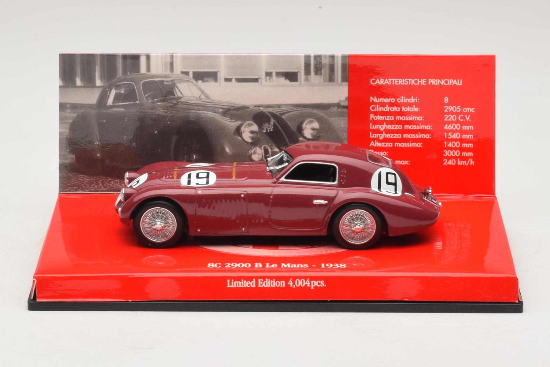 Minichamps Alfa Romeo 8C 2900B 1:43 Le Mans 1938 #19