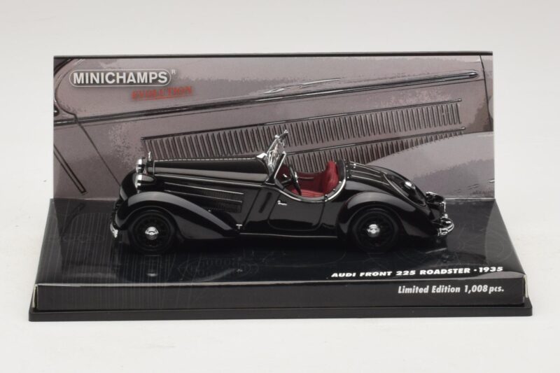 Audi Front 225 Roadster Musta Minichamps 1:43 437019131 Metalli