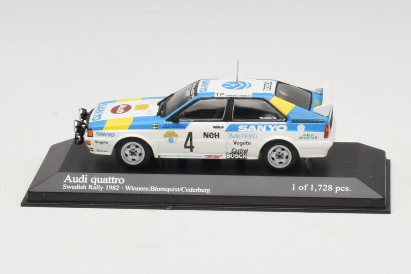 Audi Quattro #4 S. Blomqvist / B. Cederberg Rally Sweden Winner 1982 Minichamps 1:43 430821904 Metalli