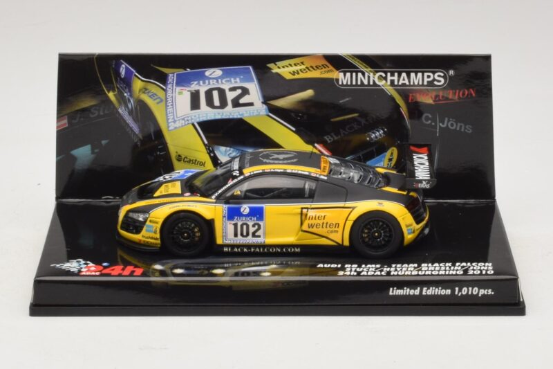 Audi R8 LMS GT3 #102 H-J. Stuck / H. Heyer Black Falcon 24 Hours of Nurburgring 2010 Minichamps 1:43 437101912 Metalli