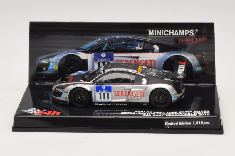 Audi R8 LMS GT3 #111 Metha / Breslin Black Falcon 24 Hours of Nurburgring 2010 Minichamps 1:43 437101911 Metalli