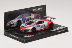 Audi R8 LMS GT3 #99 F. Biela / M. Fassler Phoenix Racing 24 Hours of Nurburgring 2010 Minichamps 1:43 437101999 Metalli — kuva 2 / 5