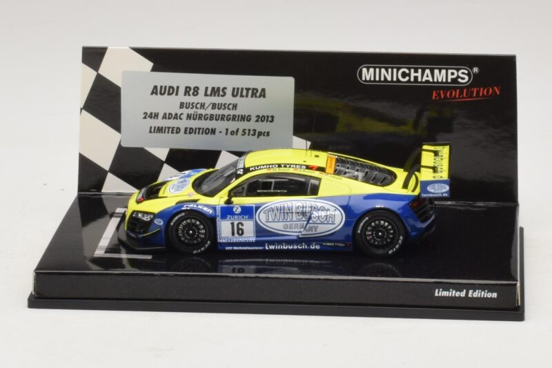 Audi R8 LMS Ultra #16 Busch 24 Hours of Nurburgring 2013 Minichamps 1:43 437130116 Metalli