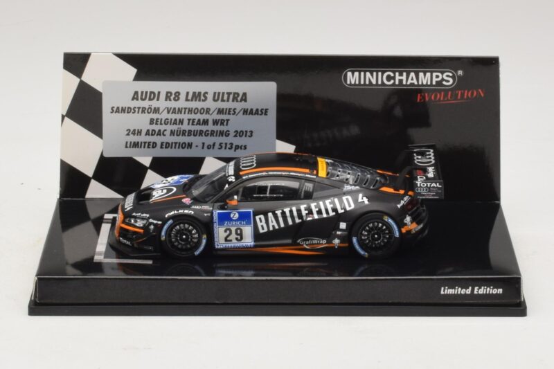 Audi R8 LMS Ultra #29 Team WRT Sandstorm L. Vanthoor 24 Hours of Nurburgring 2013 Minichamps 1:43 437130129 Metalli