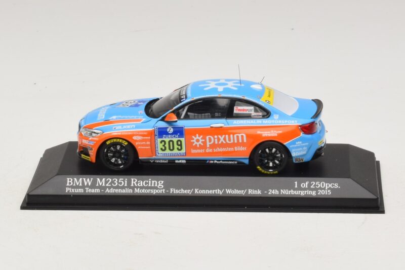 BMW M235i Pixum Team #309 Fischer / Konnerth 24 Hours of Nurburgring 2015 Minichamps 1:43 BMW M235i Pixum Team #309 Fischer / Konnerth 24 Hours of Nurburgring 2015 Minichamps 1:43 437152509 Metalli