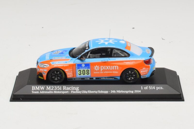 BMW M235i Team Adrenalin #308 Fischer / Zils 24 Hours of Nurburgring 2014 Minichamps 1:43 437142408 Metalli