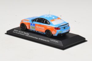 BMW M235i Team Adrenalin #308 Fischer / Zils 24 Hours of Nurburgring 2014 Minichamps 1:43 437142408 Metalli — kuva 3 / 4