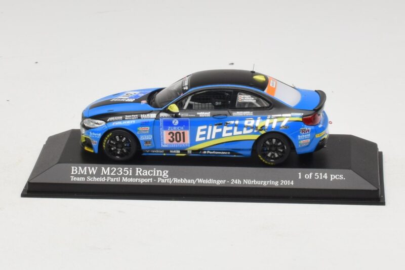 BMW M235i Team Scheid #301 Partl / Rebhan 24 Hours of Nurburgring 2014 Minichamps 1:43 BMW M235i Team Scheid #301 Partl / Rebhan 24 Hours of Nurburgring 2014 Minichamps 1:43 437142401 Metalli