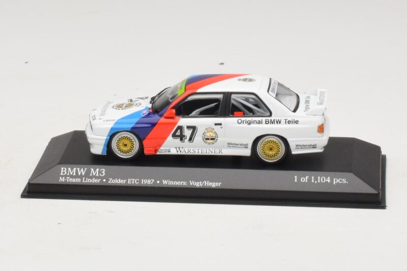 BMW M3 E30 M-Team Linder #47 Vogt / Herger Winners ETC Zolder 1987 Minichamps 1:43 BMW M3 E30 M-Team Linder #47 Vogt / Herger Winners ETC Zolder 1987 Minichamps 1:43 430872047 Metalli