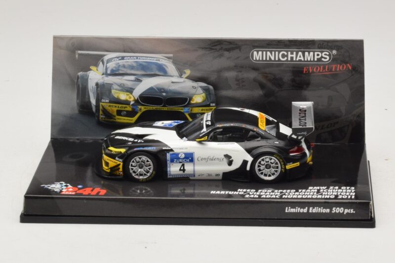 BMW Z4 GT3 Need for Speed Team #4 Hartung / Viebahn 24 Hours of Nürburgring 2011 Minichamps 1:43 437112904 Metalli