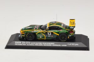 BMW Z4 GT3 Saudi Falcons #12 Al Faisal / Binladen 24 Hours of Dubai 2013 Minichamps 1:43 437132412 Metalli