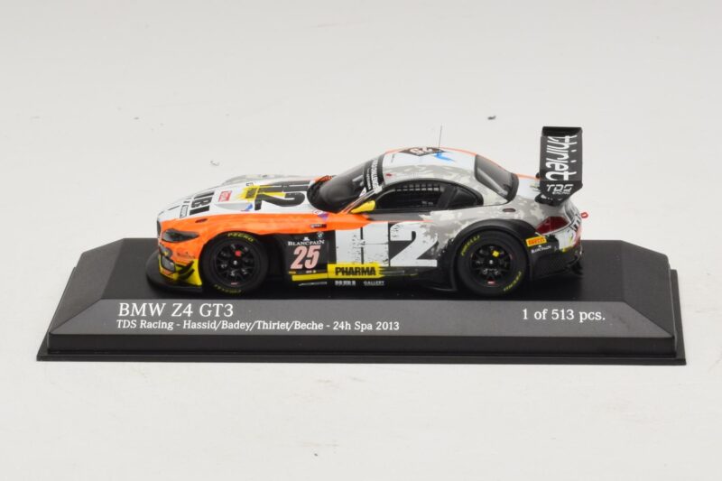 BMW Z4 GT3 TDS Racing #25 Hassid / Badey 24 Hours of Spa 2013 Minichamps 1:43 437132435 Metalli