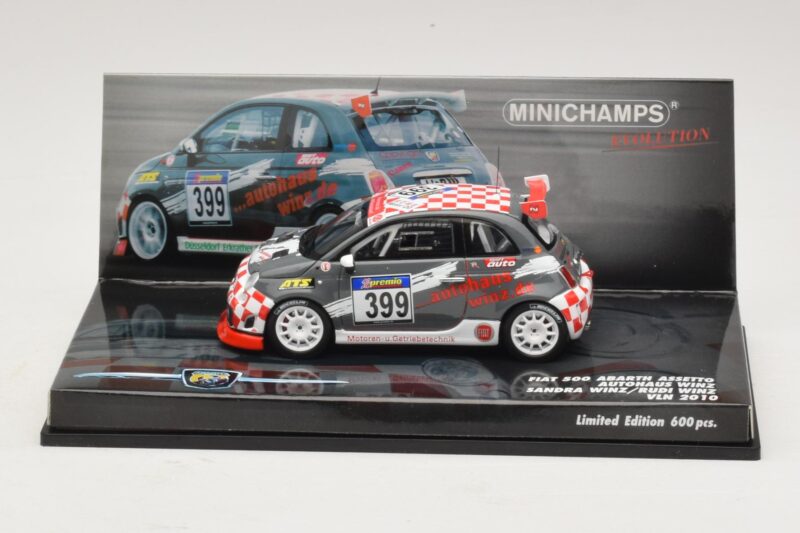 Fiat 500 Abarth Assetto Corse #399 Autohaus Winz VLN 2010 Minichamps 1:43 Fiat 500 Abarth Assetto Corse #399 Autohaus Winz VLN 2010 Minichamps 1:43 437101299 Metalli