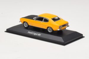 Ford Capri Mk1 RS Keltainen Mustalla Konepellilla Maxichamps 1:43 940085800 Metalli — kuva 3 / 4