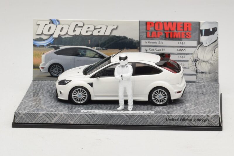 Ford Focus RS Mk2 Top Gear Valkoinen Hahmon Kanssa Minichamps 1:43 519438810 Metalli