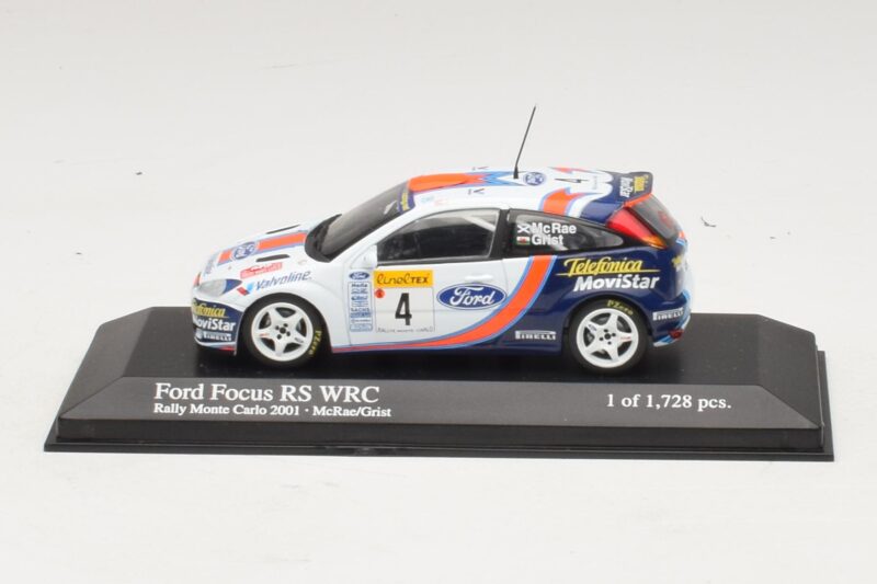 Ford Focus RS WRC #4 C. McRae / N. Grist Rally Monte Carlo 2001 Minichamps 1:43 Ford Focus RS WRC #4 C. McRae / N. Grist Rally Monte Carlo 2001 Minichamps 1:43 430018904 Metalli