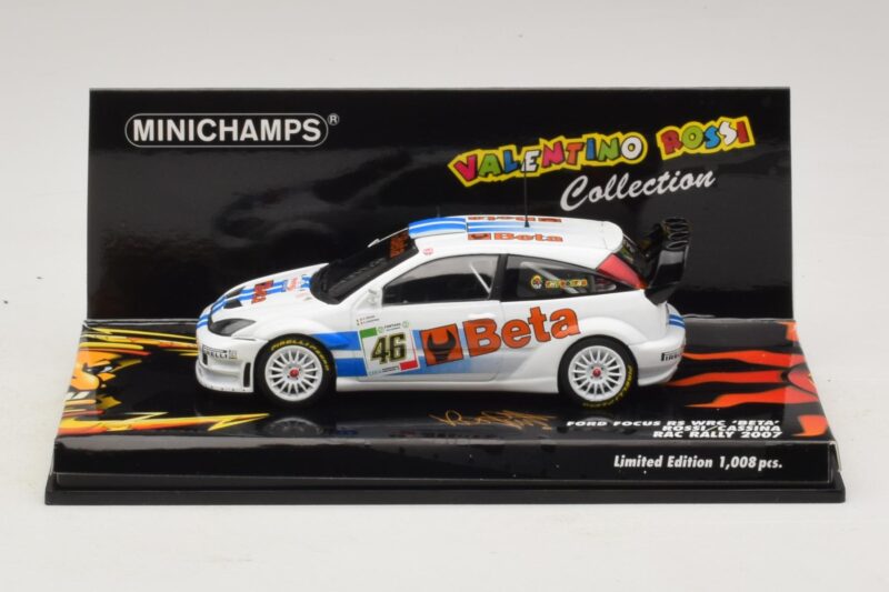 Ford Focus RS WRC #46 V. Rossi / C. Cassina RAC Rally 2007 Vaurioitunut Pakkaus Minichamps 1:43 Ford Focus RS WRC #46 V. Rossi / C. Cassina RAC Rally 2007 Vaurioitunut Pakkaus Minichamps 1:43 400078446-O1 Metalli