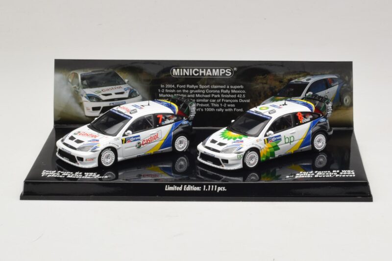 Ford Focus RS WRC Rally Mexico 2004 Set Minichamps 1:43 402048376 Metalli