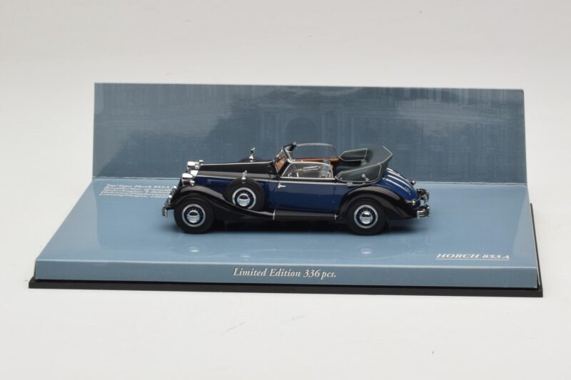 Horch 853 A Sport Cabriolet Musta Sininen Minichamps 1:43 436012036 Metalli