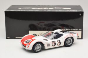 Maserati Tipo 61 #53 B. Krause Los Angeles Times Grand Prix Winner 1960 Minichamps 1:18 100601253 Metalli — kuva 8 / 8
