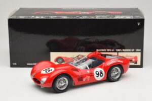 Maserati Tipo 61 #98 C. Shelby Times Mirror Grand Prix for Sportscars 1960 Minichamps 1:18 100601298 Metalli — kuva 8 / 8